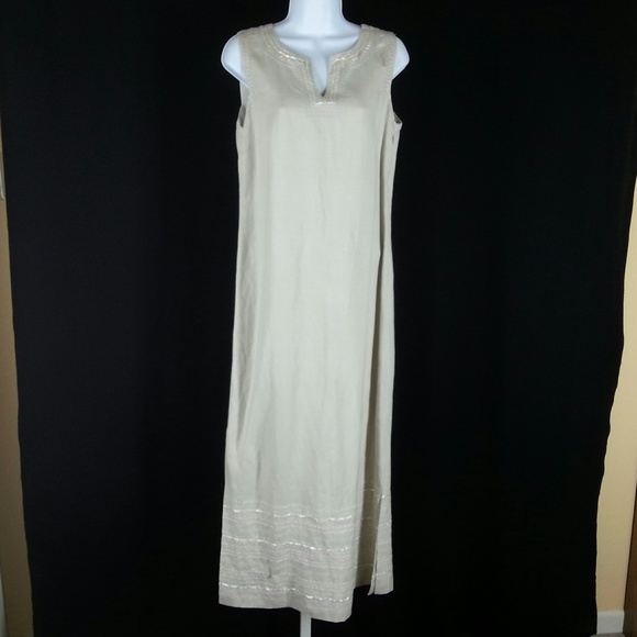 linen sleeveless shift dress
